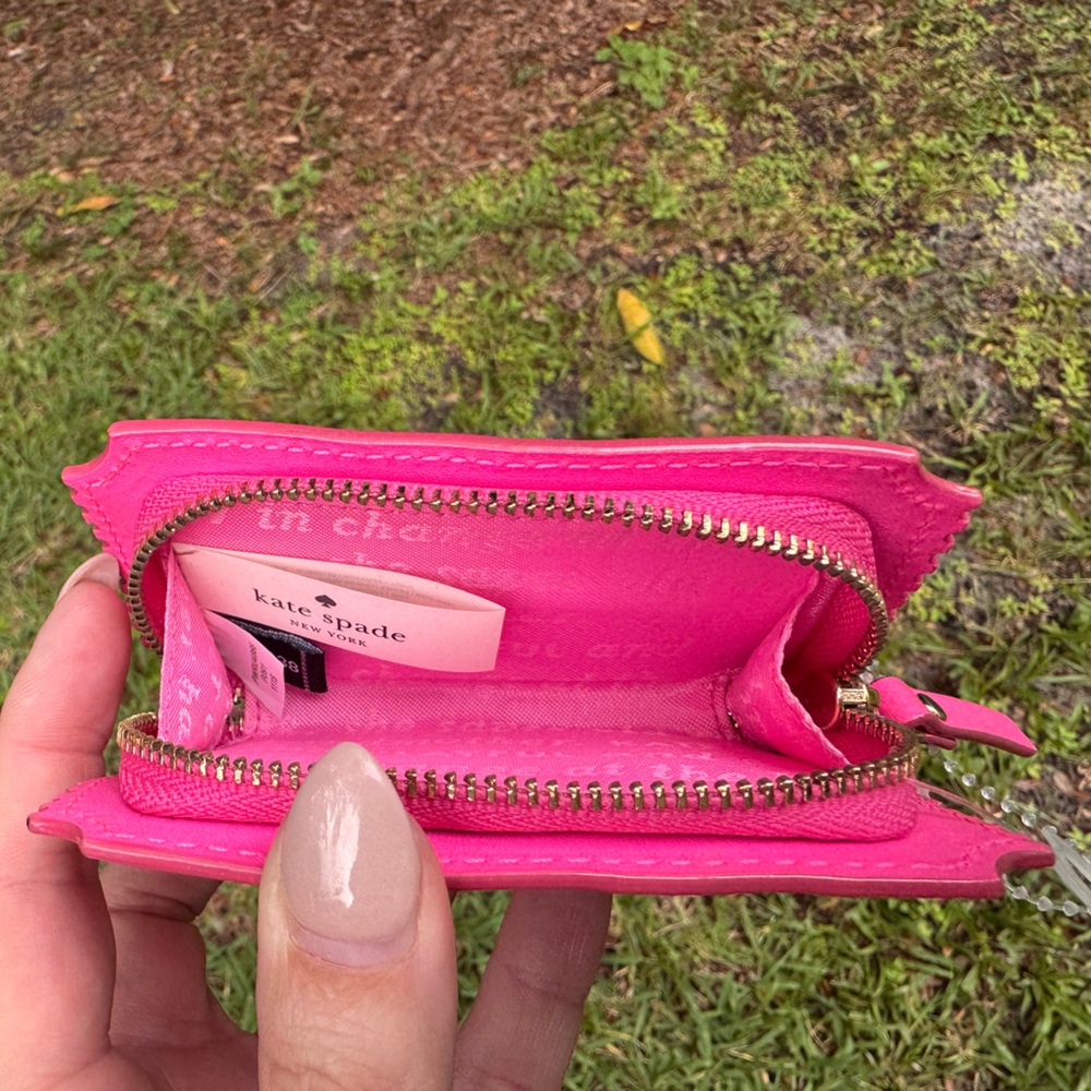 Rare- Kate Spade Bright Pink admit one Ticket-Shaped Pouch/Coin purse - Picture 2 of 8